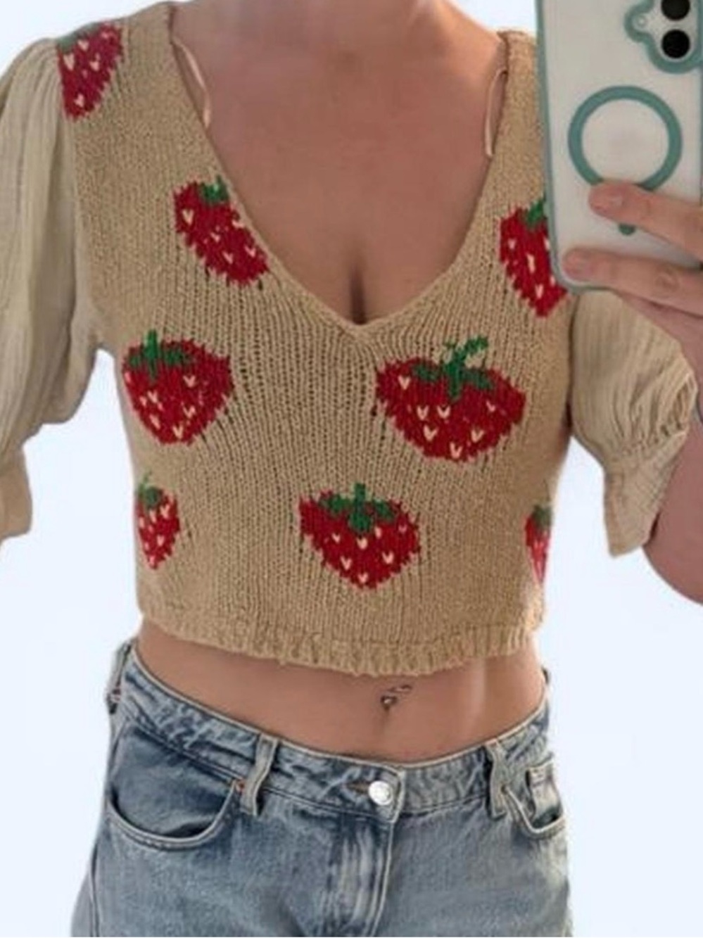 Like New Free People Strawberry Jam Sweater in Strawberry Small